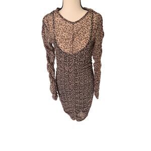 Abercrombie & Fitch Long-Sleeve Ruched Mesh Mini Dress - Floral